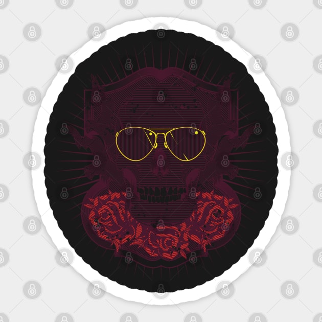 Skull With Sunglasses Sticker by JakeRhodes